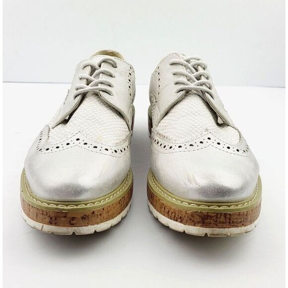 Miss‎ Liberto Silver Wingtip Shoes - Size 37/US 6.5 - Picture 7 of 8